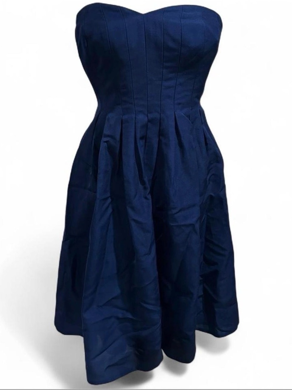J. Crew Strapless Navy Fit-and-Flare Dress